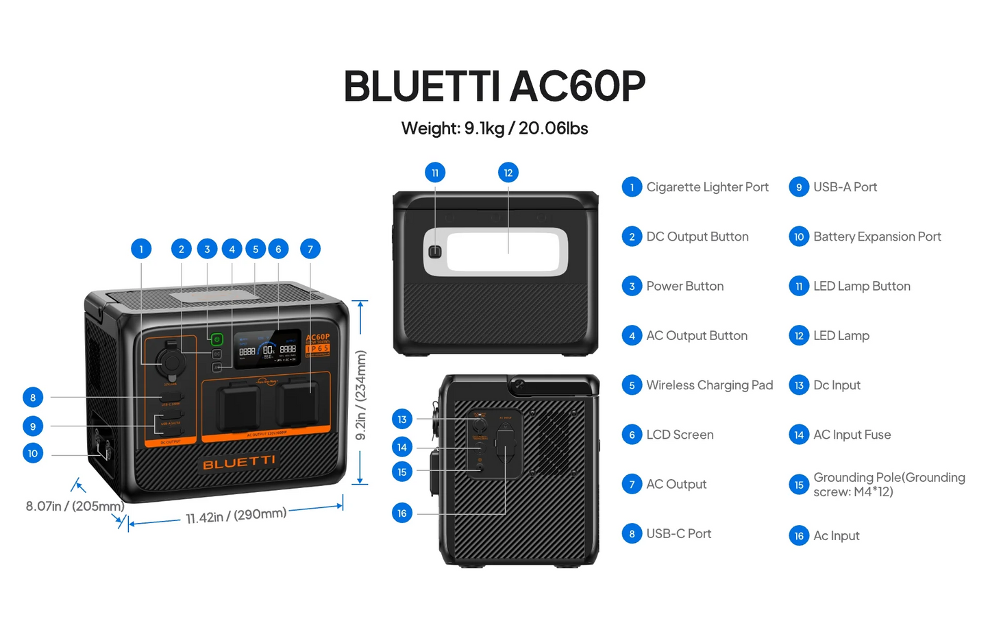 BLUETTI AC60P 600W Portable Power Station